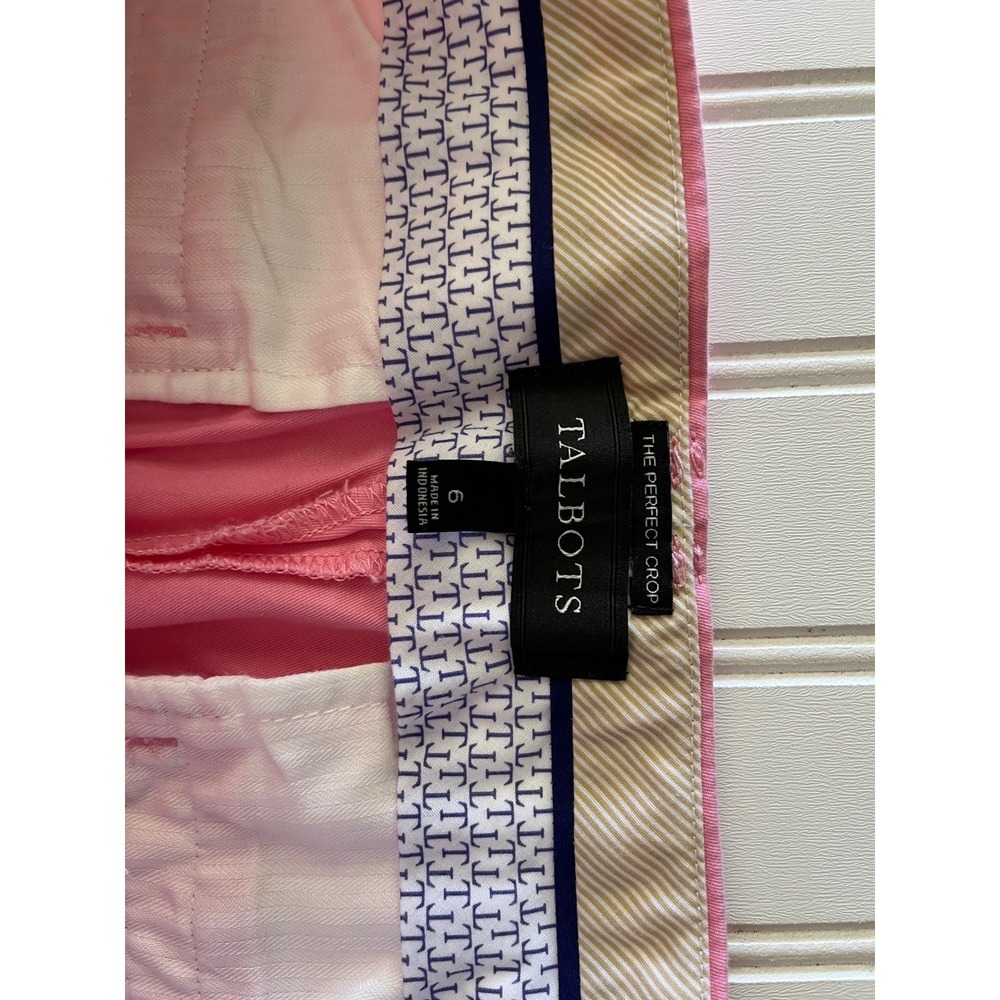 Talbots The Perfect Crop Pink Stretch Cotton Straight Leg Pants Womens 6 - Picture 4 of 5